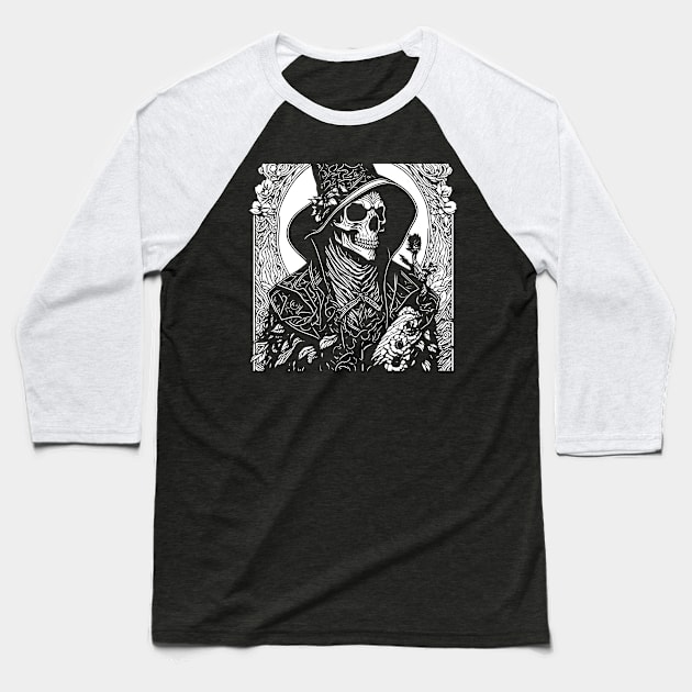 Doctor Plague in floral motifs Baseball T-Shirt by lkn